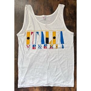 90”s Venice Italy Sleeveless Tourist Graphic  Retro Europe Travel T-Shirt